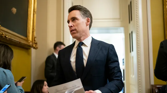 Sen. Josh Hawley (R-Mo.) at Senate Republican policy luncheon, February 11, 2025.
