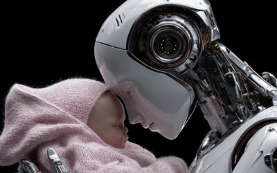 Pregnancy Robots: Miracle or Ethical Nightmare? Humanoid pregnancy robot and a baby - Miracle or ethical nightmare?