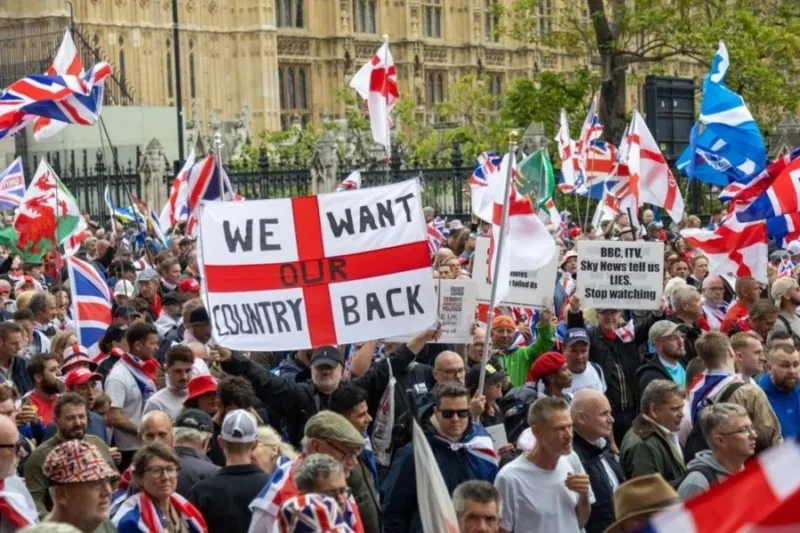 London: 100K "Unite the Kingdom" Rally-Goers Unite Against Mass Immigration - Tayfun Salci/EPA