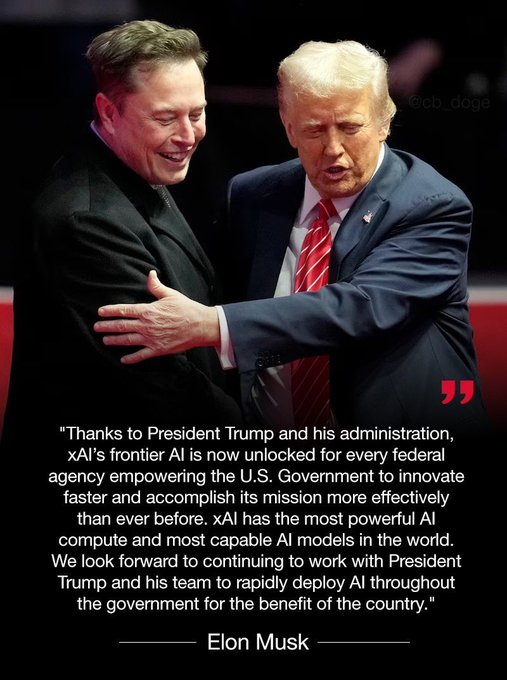Trump Admin and Musk’s xAI Launch Federal AI Partnership