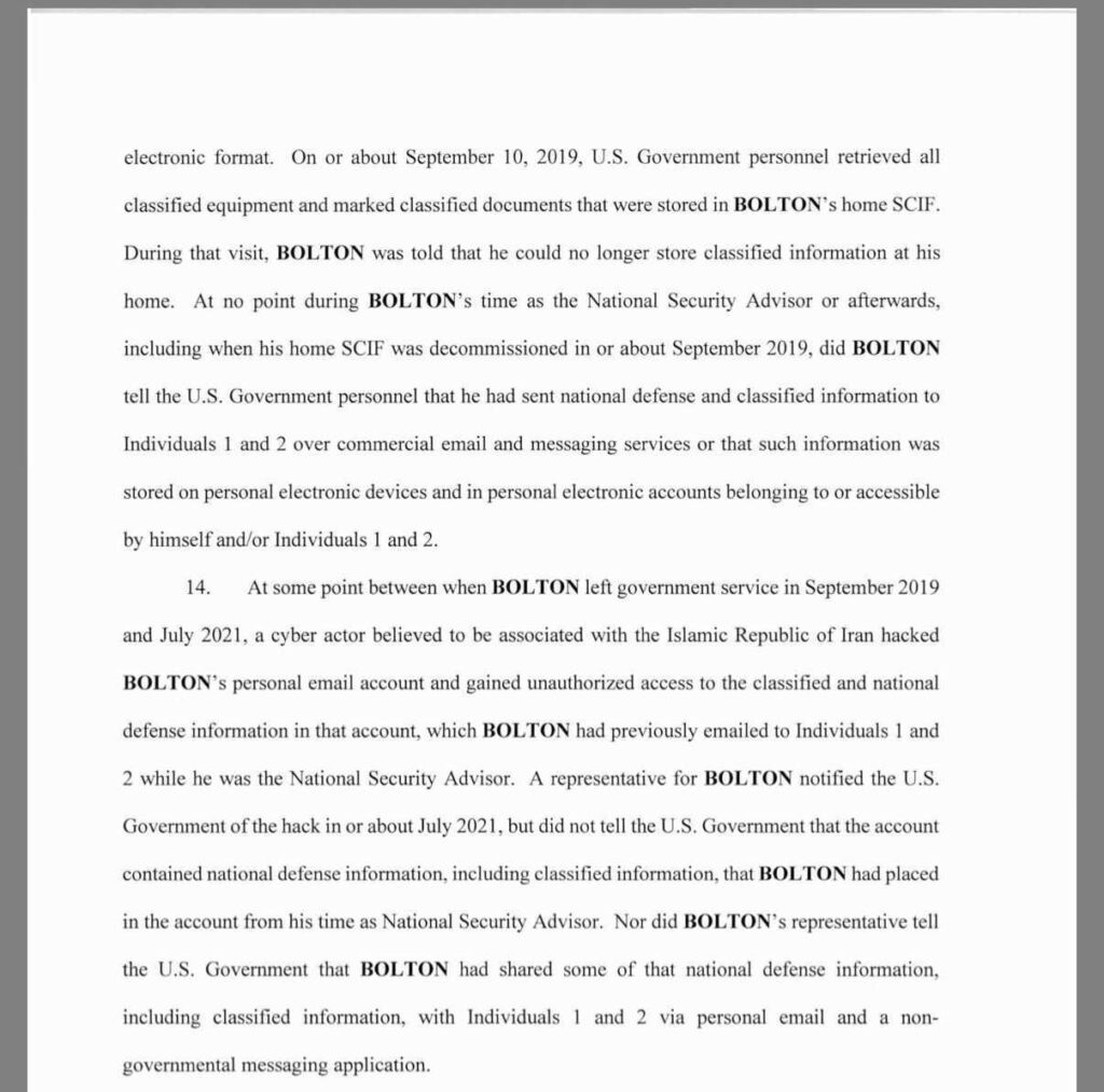 John Bolton Surrenders on Classified Documents Charges